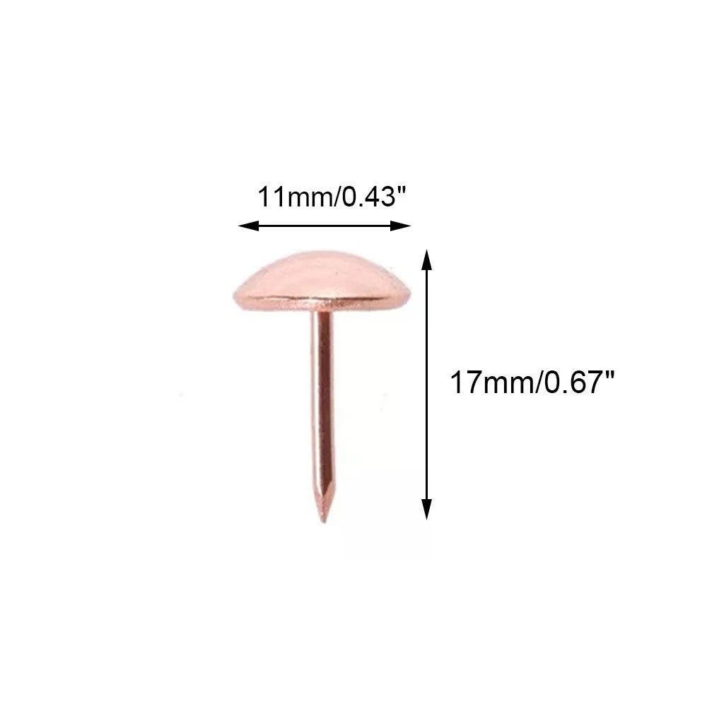 100Pcs Upholstery Nails Round Pins for Furniture Craft (11mm x 17mm)