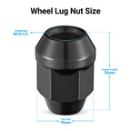 Black 12x1.5 Wheel Nut for 3/4" Hex Bulge Acorn (2010–2024)