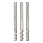 Set of 3 Carbide End Mills 1/8" for Precision Machining