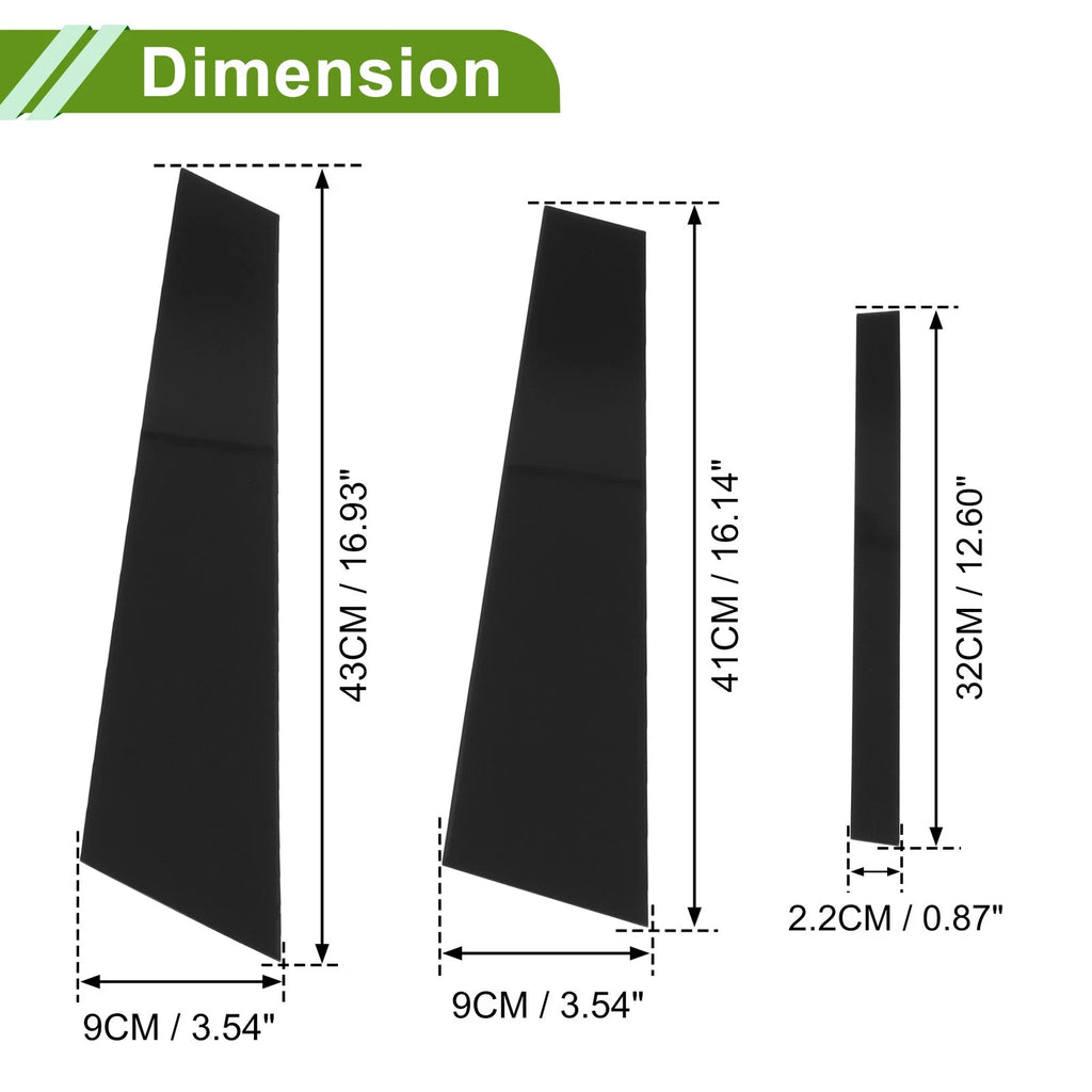 6 Pcs Door Pillar Window Trim for BMW 3-Series (2019–2022) Black