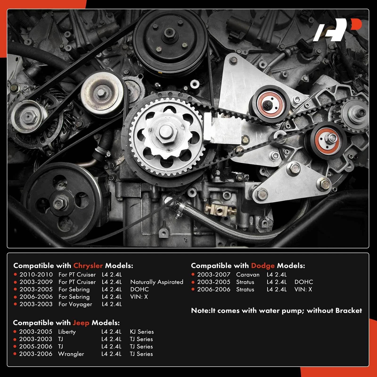7X Timing Belt & Water Pump Kit for Jeep Wrangler (2003-2006)