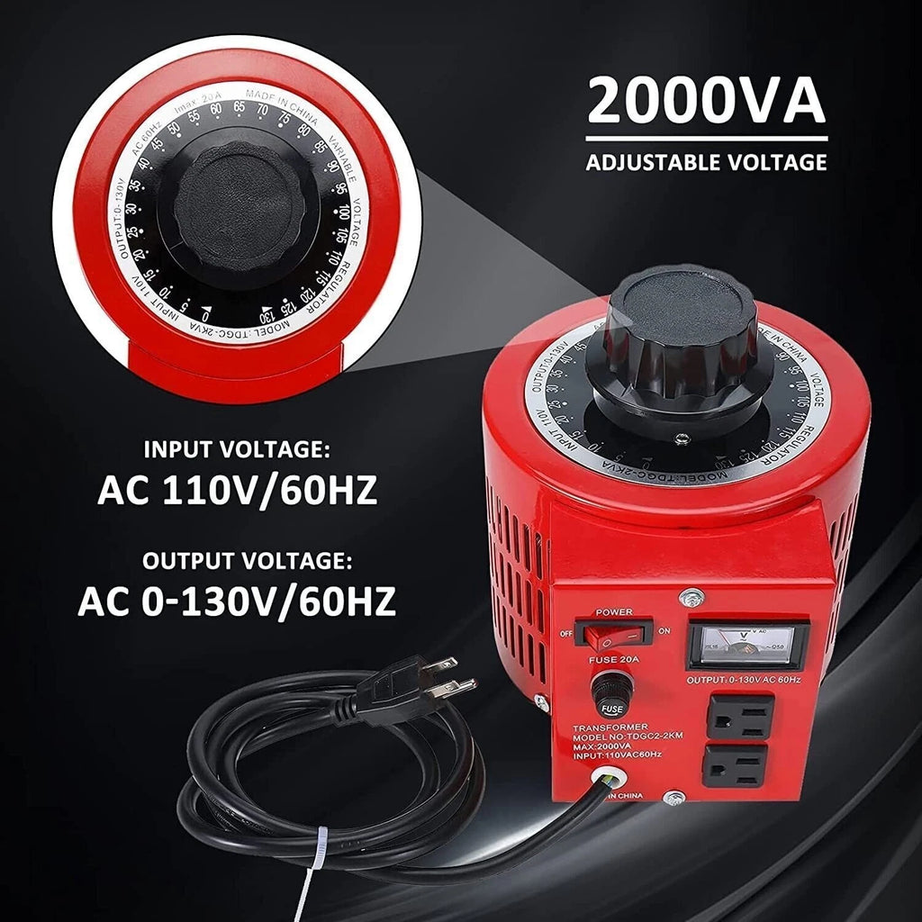 20Amp Variac Variable Transformer AC Voltage Regulator 2000VA 0-130V