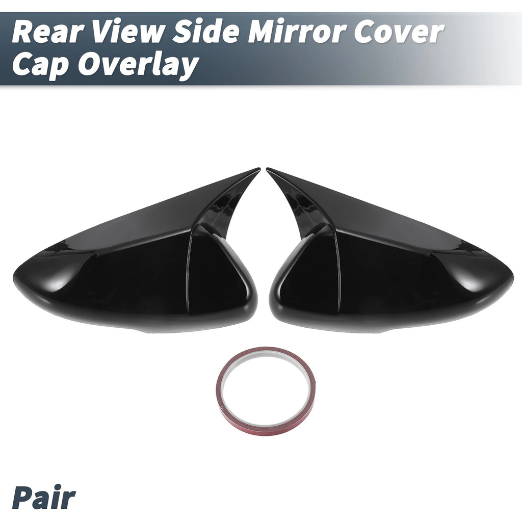 Pair Rearview Mirror Cover Overlay Gloss Black for Honda Accord (2018–2020)