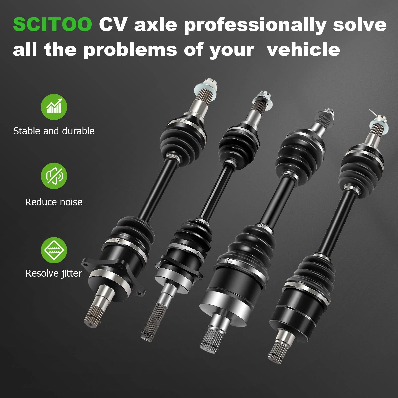 Front Rear Half Shaft CV Axles for Can-Am Outlander Max 500 (2007–2012)