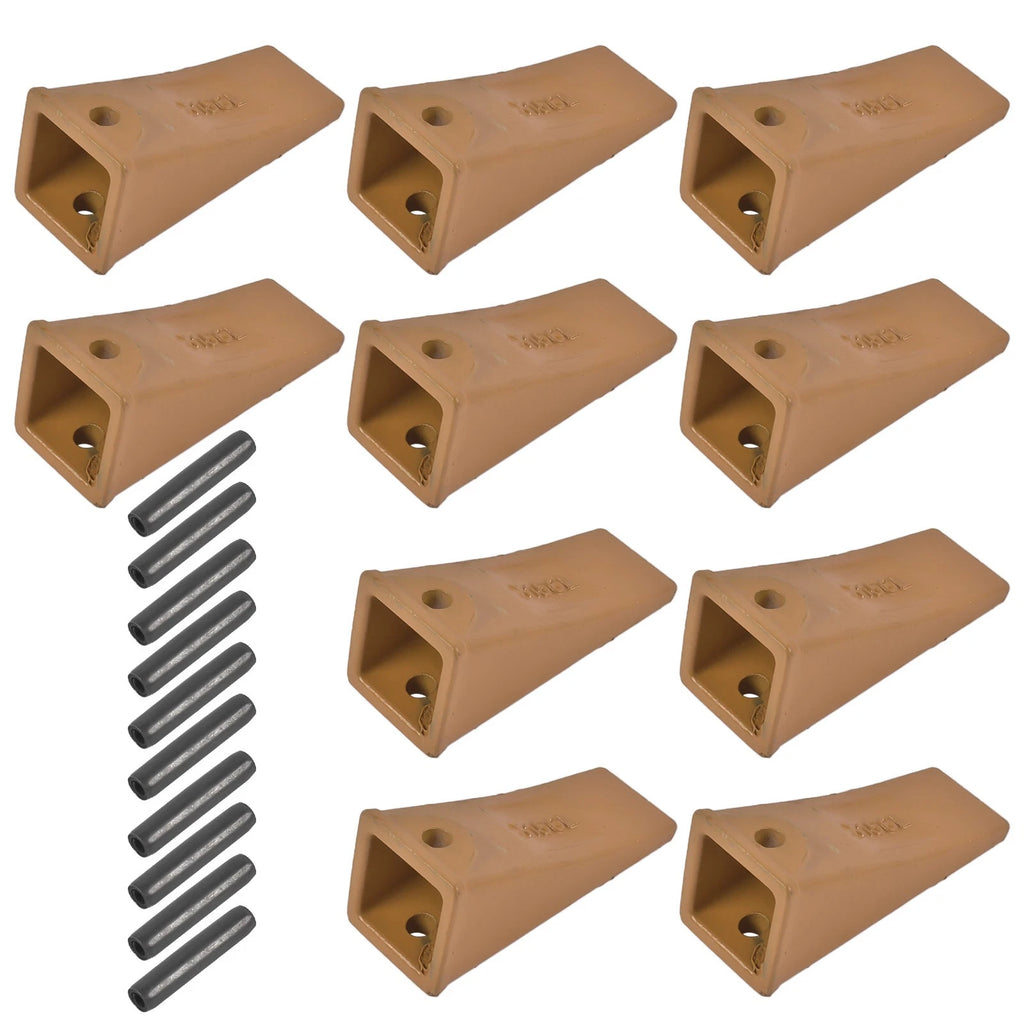 10Pcs Long Bucket Teeth X156L + Pins P156 for Skid Steer Mini Excavators