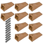 10Pcs Long Bucket Teeth X156L + Pins P156 for Skid Steer Mini Excavators