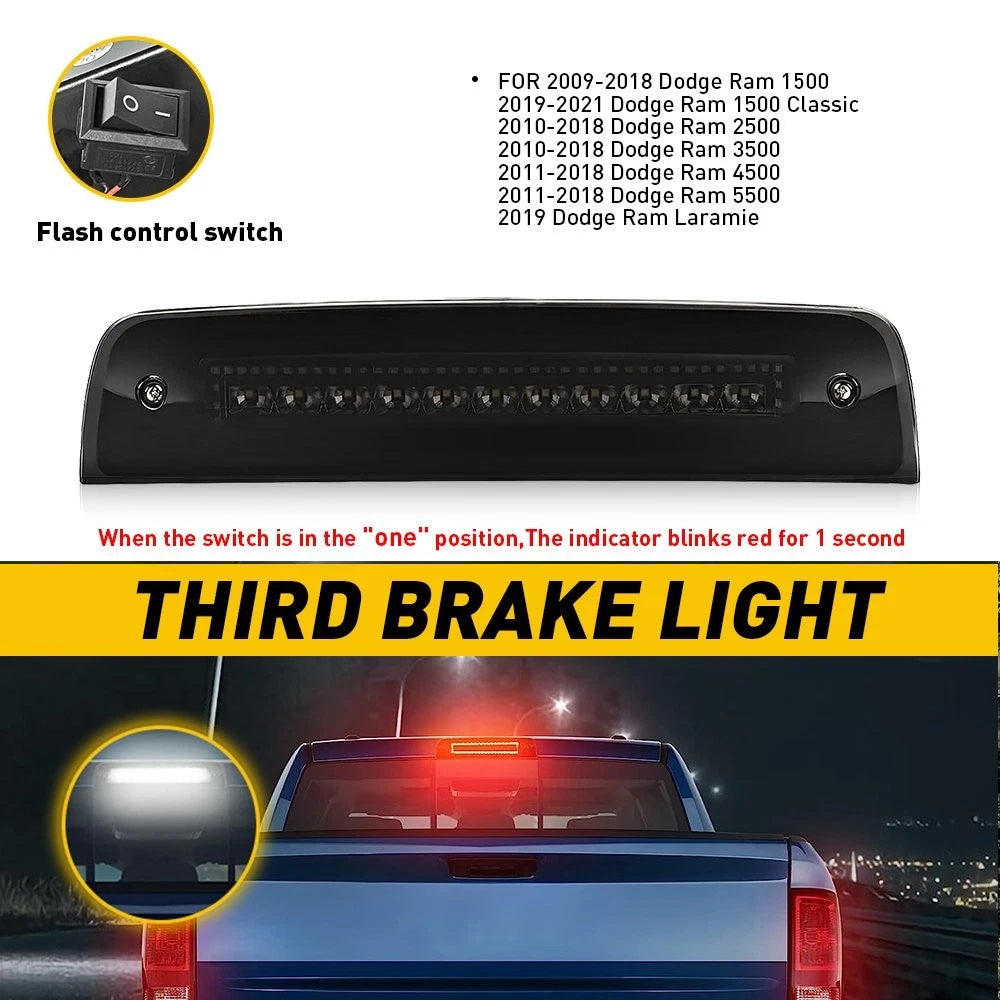LED Third Brake Light for Dodge Ram 1500 2500 3500 (2009–2022)