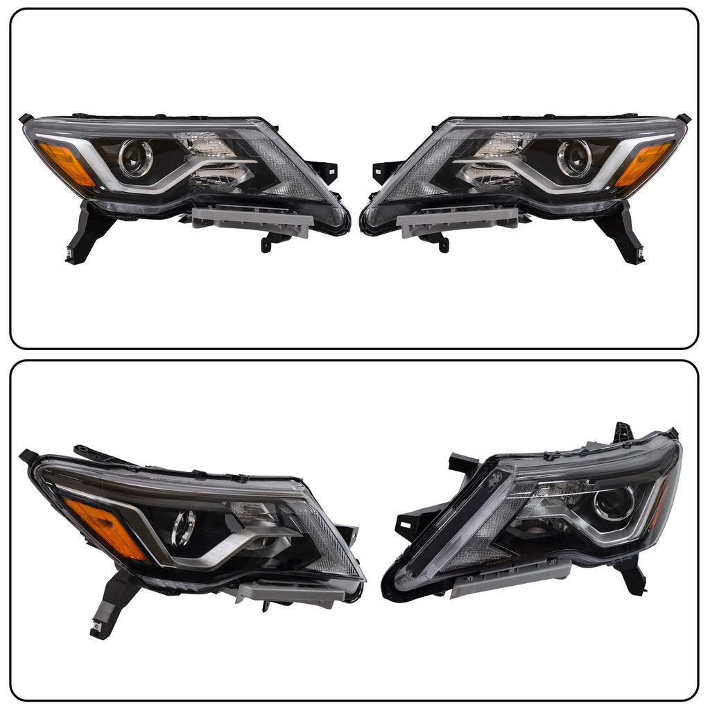 Headlight Assembly for Nissan Pathfinder (2017-2020) Left + Right Halogen