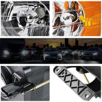 Chrome Housing Headlight Amber Corner Signal Lamps for Dodge Ram 1500-3500 (2002–2005)