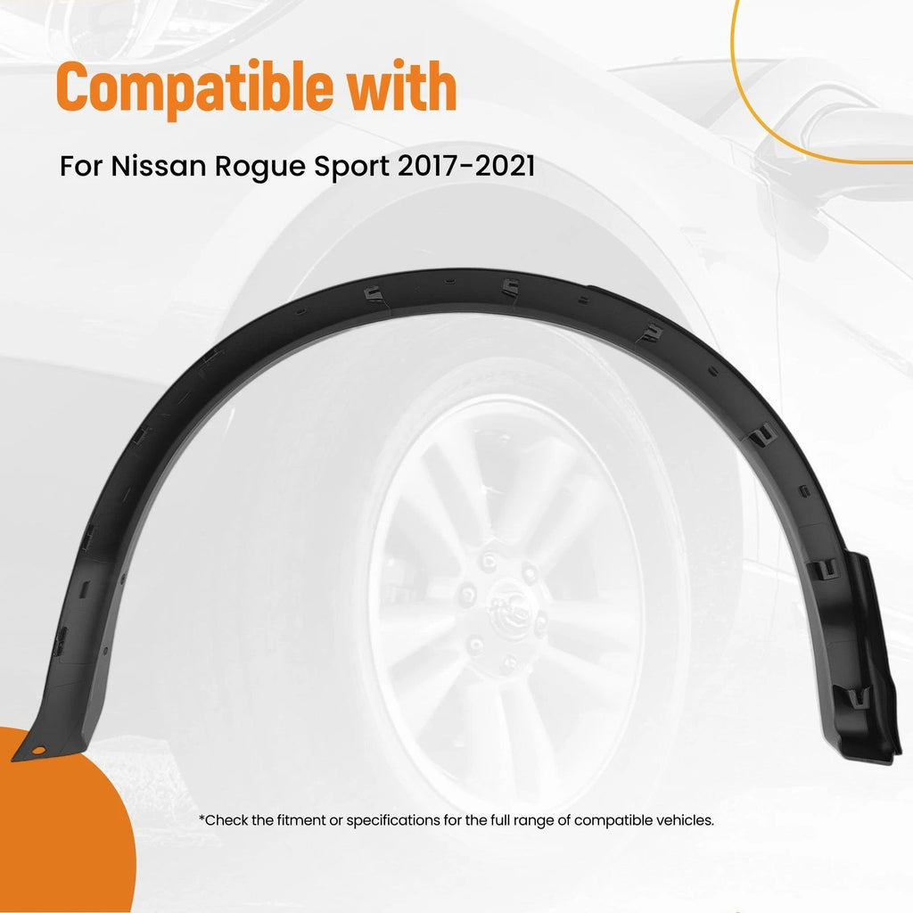 Left Rear Wheel Arch Molding for Nissan Rogue Sport (2017–2021) 938296MA0A Black