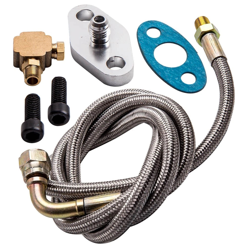 Turbo Oil Feed Line Kit for T3 T4 (41" Braided Stainless Steel)