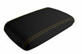 Leather Console Lid Armrest Cover for Dodge Challenger (2008–2014) Yellow Stitch
