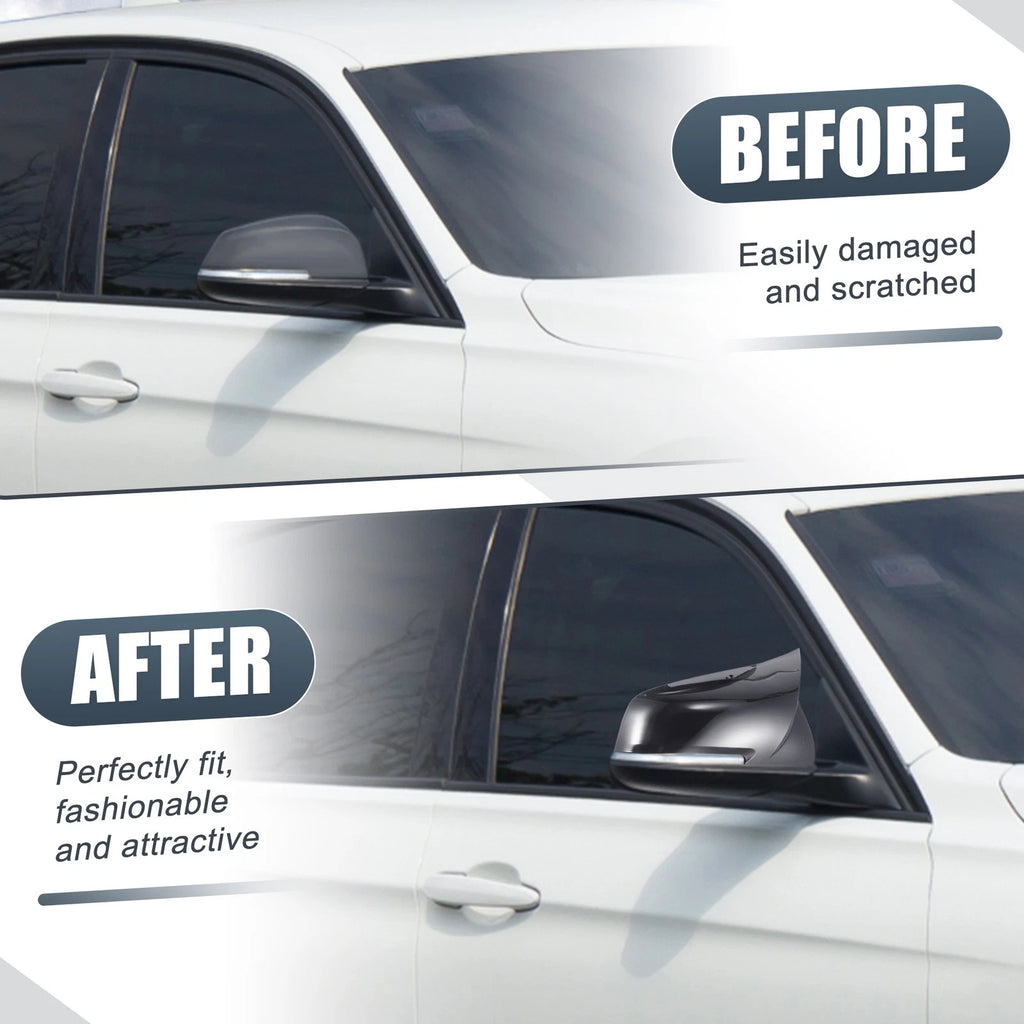 Pair Rearview Mirror Cover Caps Gloss Black for BMW F20 F22 F23 F30 F31 F32 X1