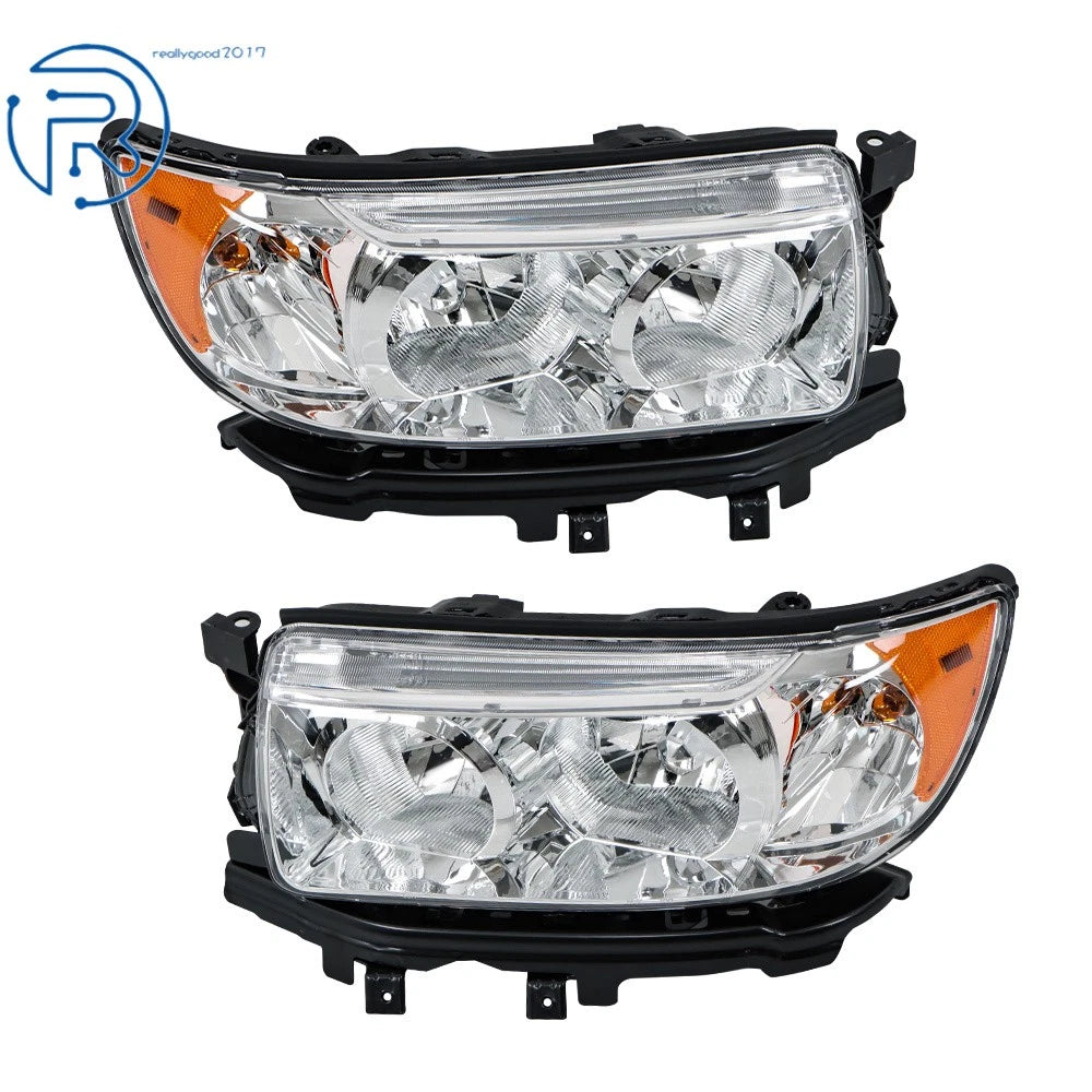 Set of 2 Chrome Headlights for Subaru Forester (2006-2008)