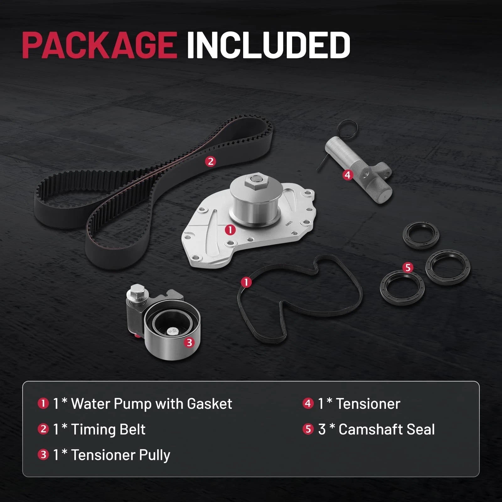 Engine Timing Belt Kit with Water Pump for Chrysler 300 3.5L (2005–2010) TBK575