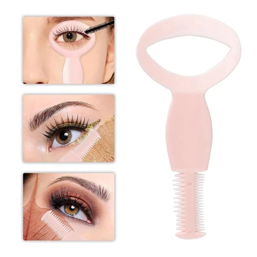 Set of 4 Eye Makeup Tools: Mascara Shield, Eyeliner Template, Eyelash Comb
