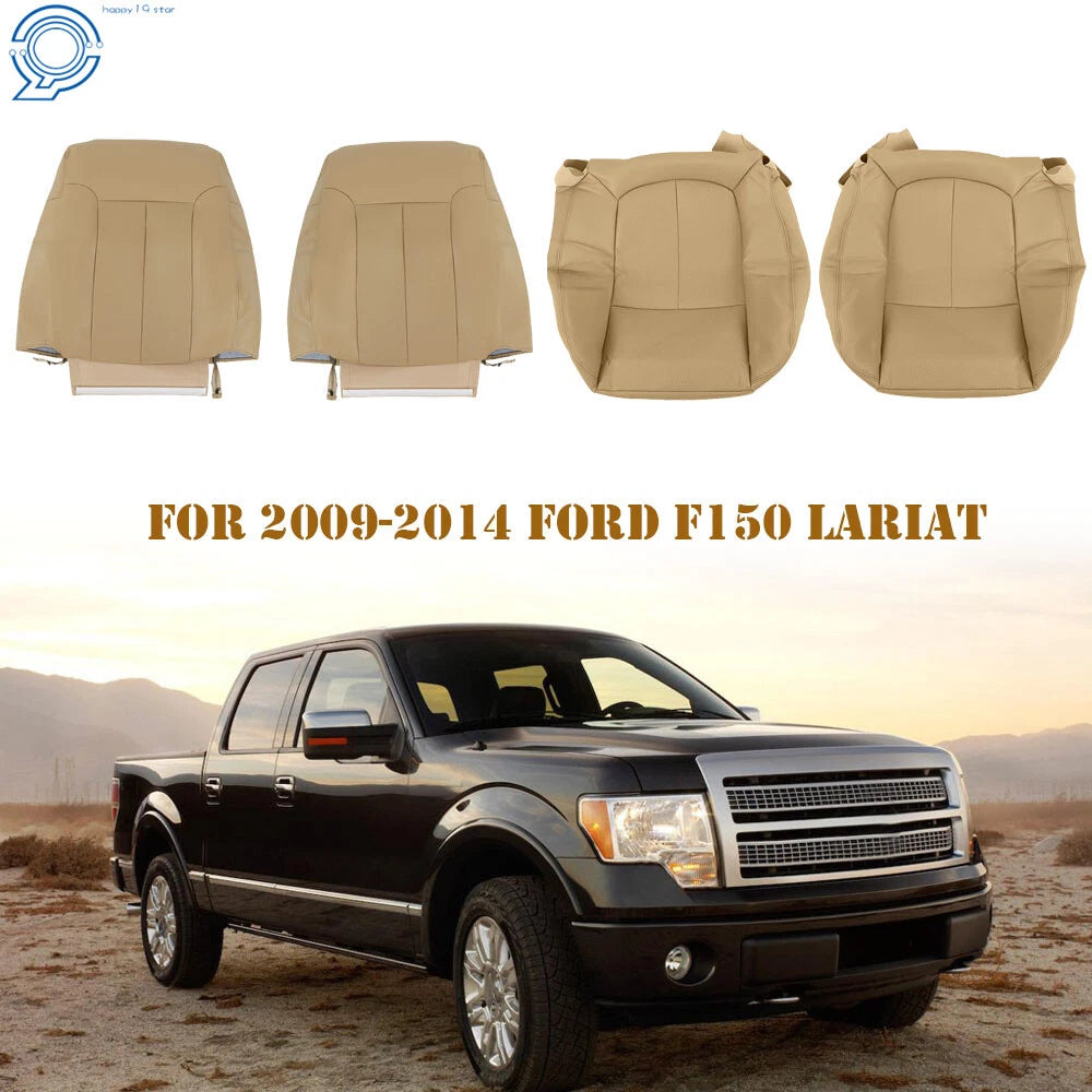 Set of 2 Perforated Leather Seat Covers for Ford F150 Lariat (2009–2014)