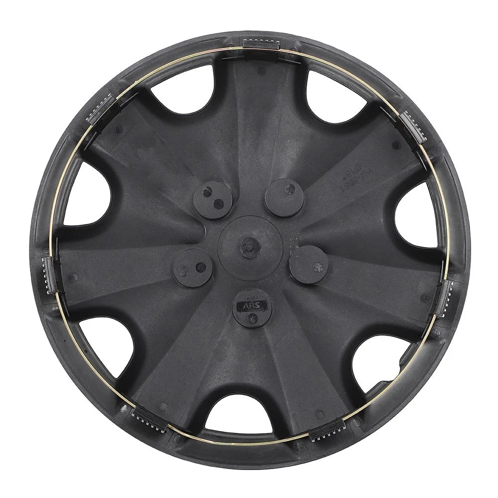 Set of 4 Wheel Hub Caps for Universal Vehicles (15") Black & Silver