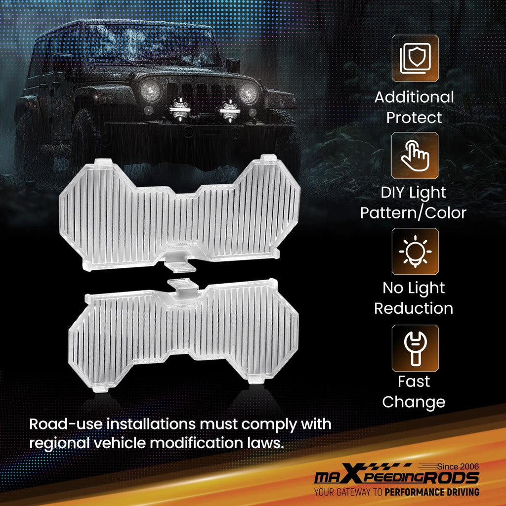 Set of 4 Protective Light Lens Covers for maXpeedingrods 7" LED Driving Lights