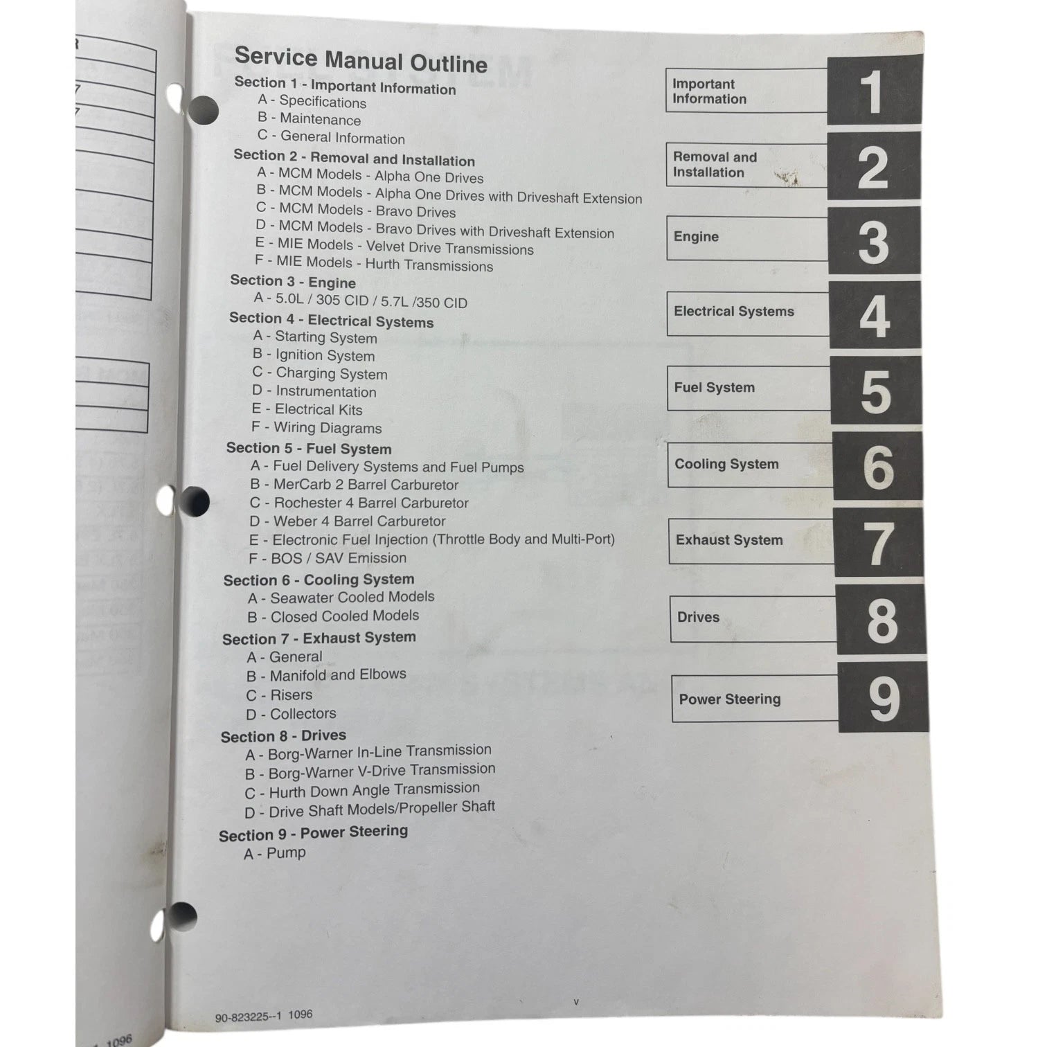 Service Manual #17 for Mercruiser 305 CID/350 CID (90-823225--1)