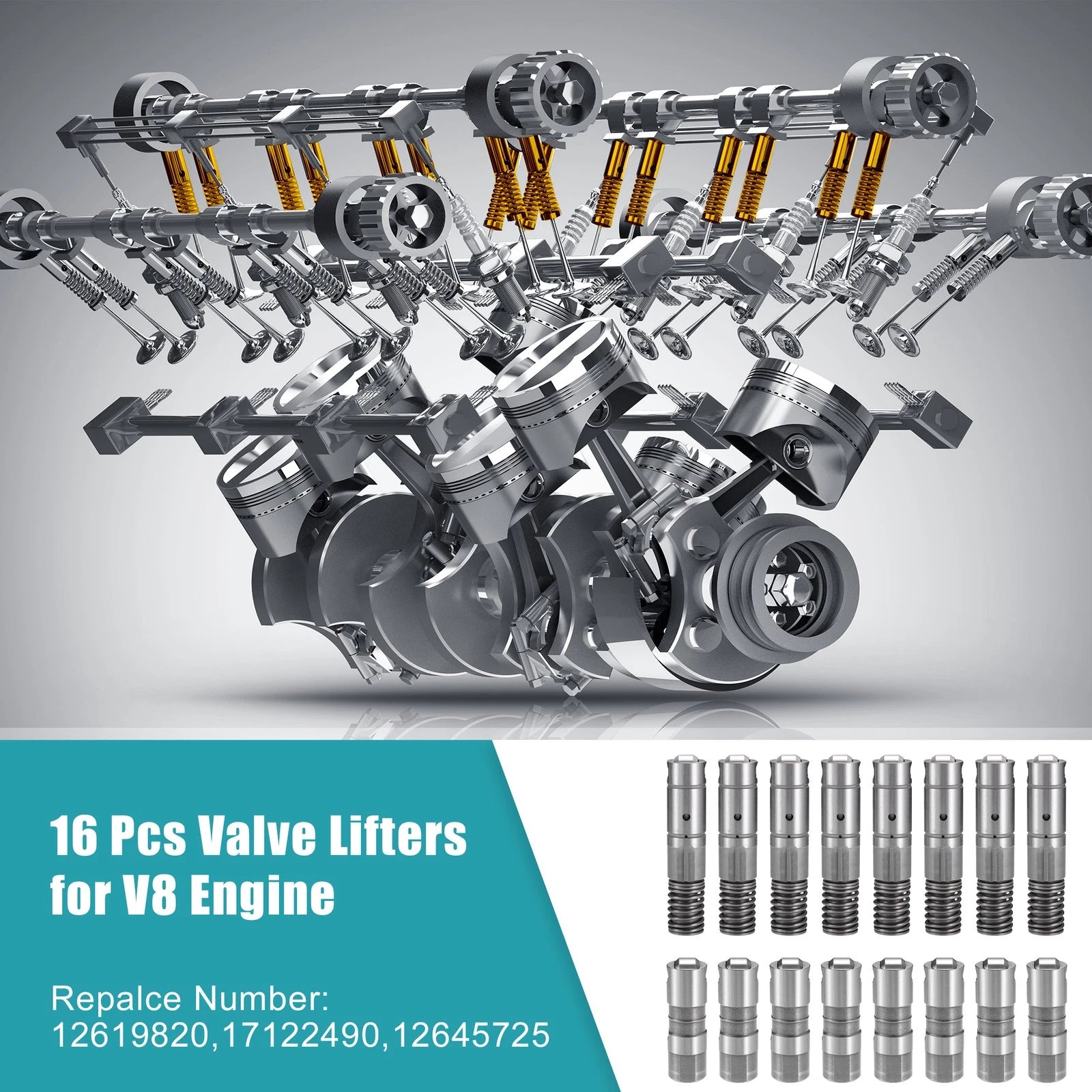 Set of 1 Fuel Hydraulic Roller Lifters for Chevy (No. 12619820/17122490)