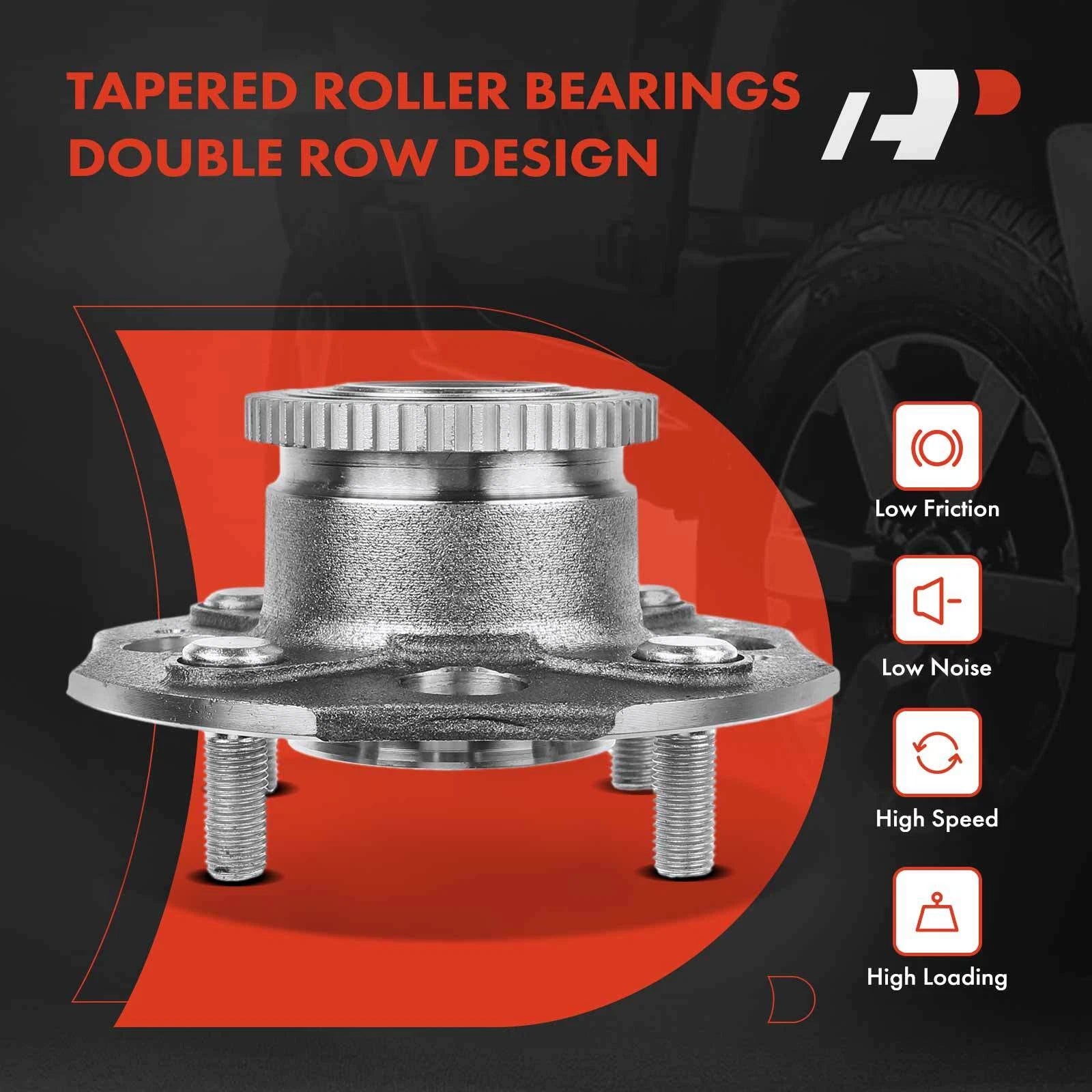 Rear Drilled Rotors & Brake Pads + Wheel Hubs & Bearings for Honda Accord