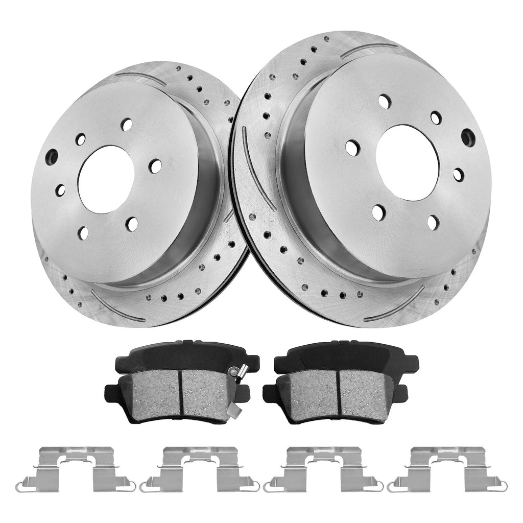 Rear Disc Brake Rotors Calipers + Pads for Nissan Frontier (2005–2022)