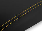 Leather Console Lid Armrest Cover for Ford Mustang (1987–1993) Black Yellow Stitch