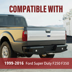Rear Bumper for Ford Super Duty F250 F350 (1999–2016) Black with Sensor Holes