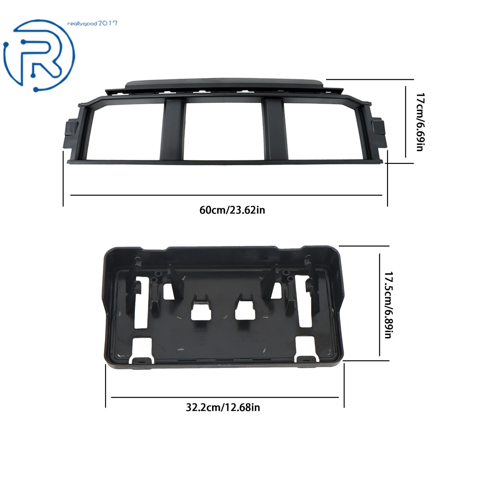 Front Bumper Trim License Plate Holder for Ford F-150 (2021-2023)