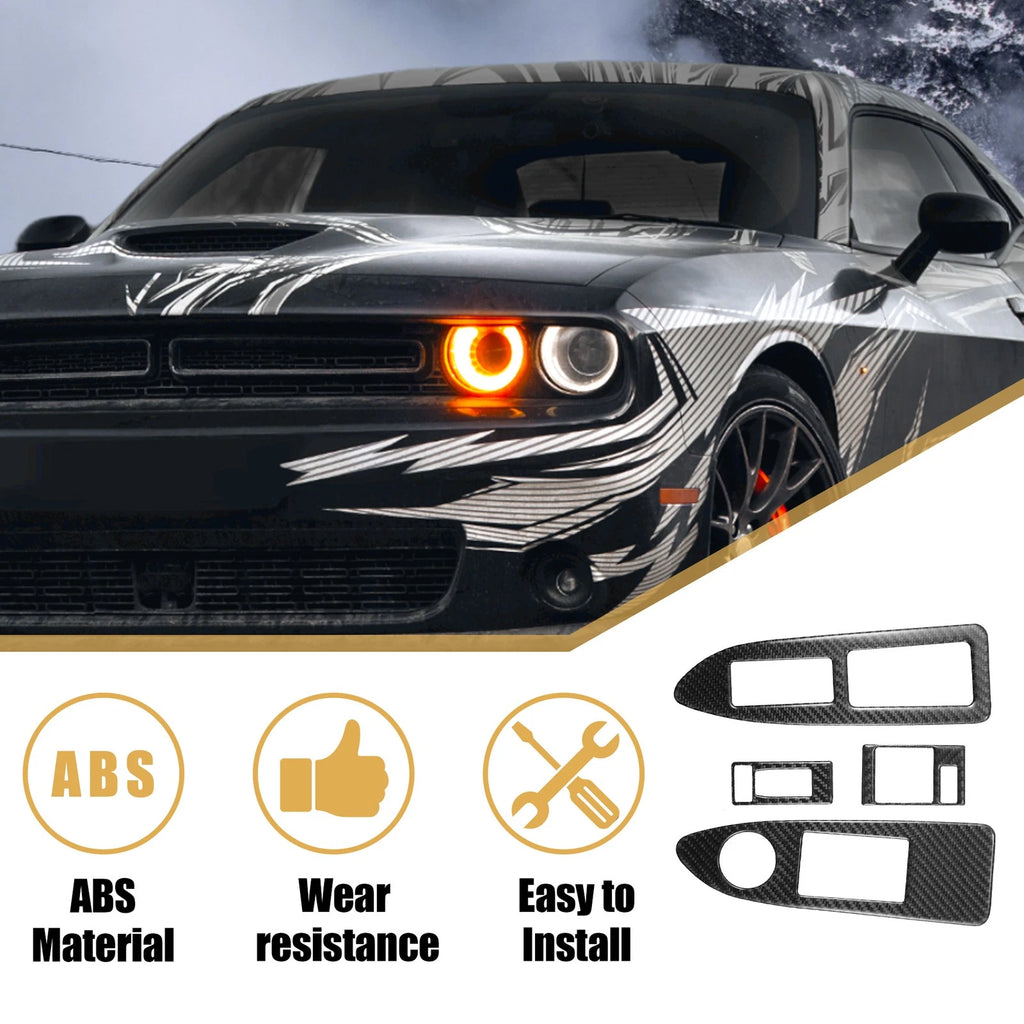 2pcs Window Lift Trim Switch Panel Stickers for Dodge Challenger (2008–2014)