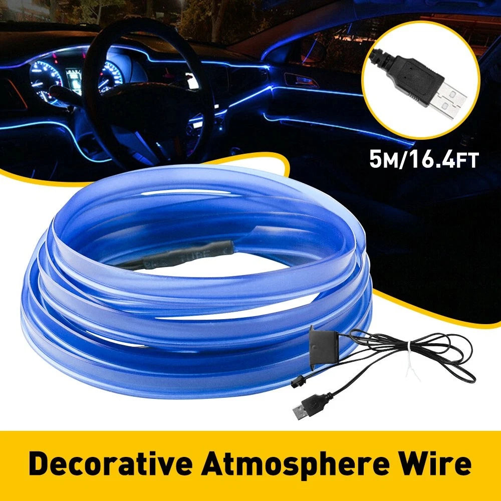 16.4ft USB LED Interior Atmosphere Strip Light for Universal Cars (2010–2023)