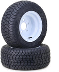 Set of 2 Libra Golf Cart Tire Rims 205/50-10 4-Ply 5 Lugs 4.5" White