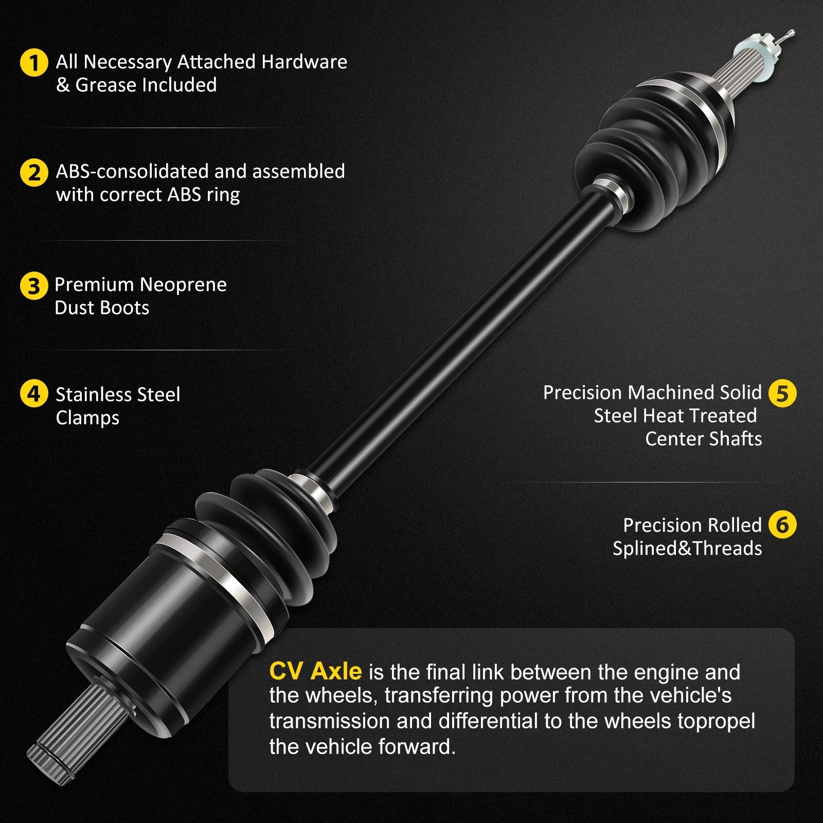 2X CV Axle Shaft for Polaris Ranger 500 700 Crew XP
