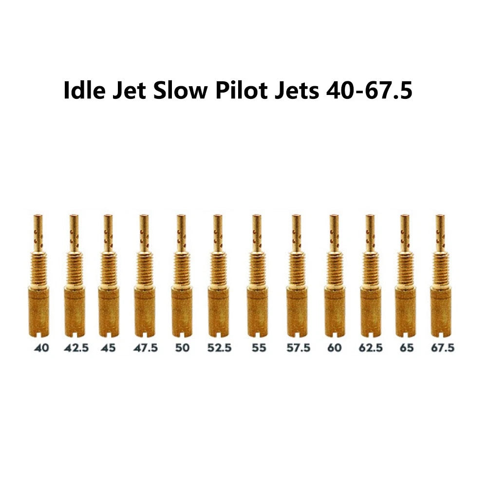 12pcs Carb Idle Jet Slow Pilot Jets for Mikuni TM VM28/486 HSR42/45/48 #40-67.5