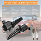 Set of 4 Ignition Coils & Iridium Spark Plugs for Ford Escape, Transit, Focus