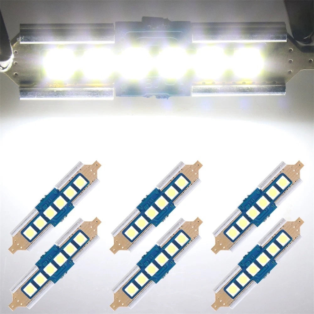 Set of 6 LED Festoon Bulbs 39mm for Car Interior (6411 6418)