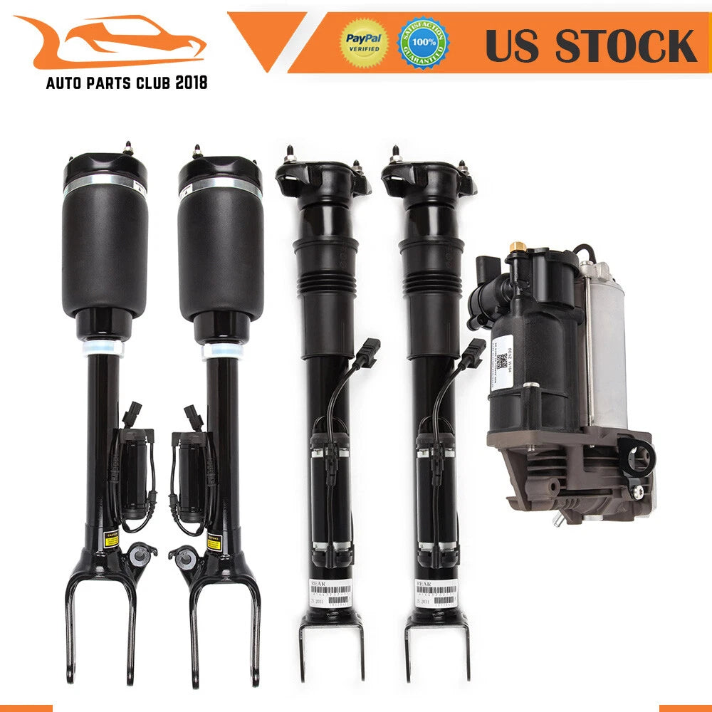 5X Air Shock Strut Assembly & Compressor Kit for Mercedes GL450 ML350 (2007–2012)