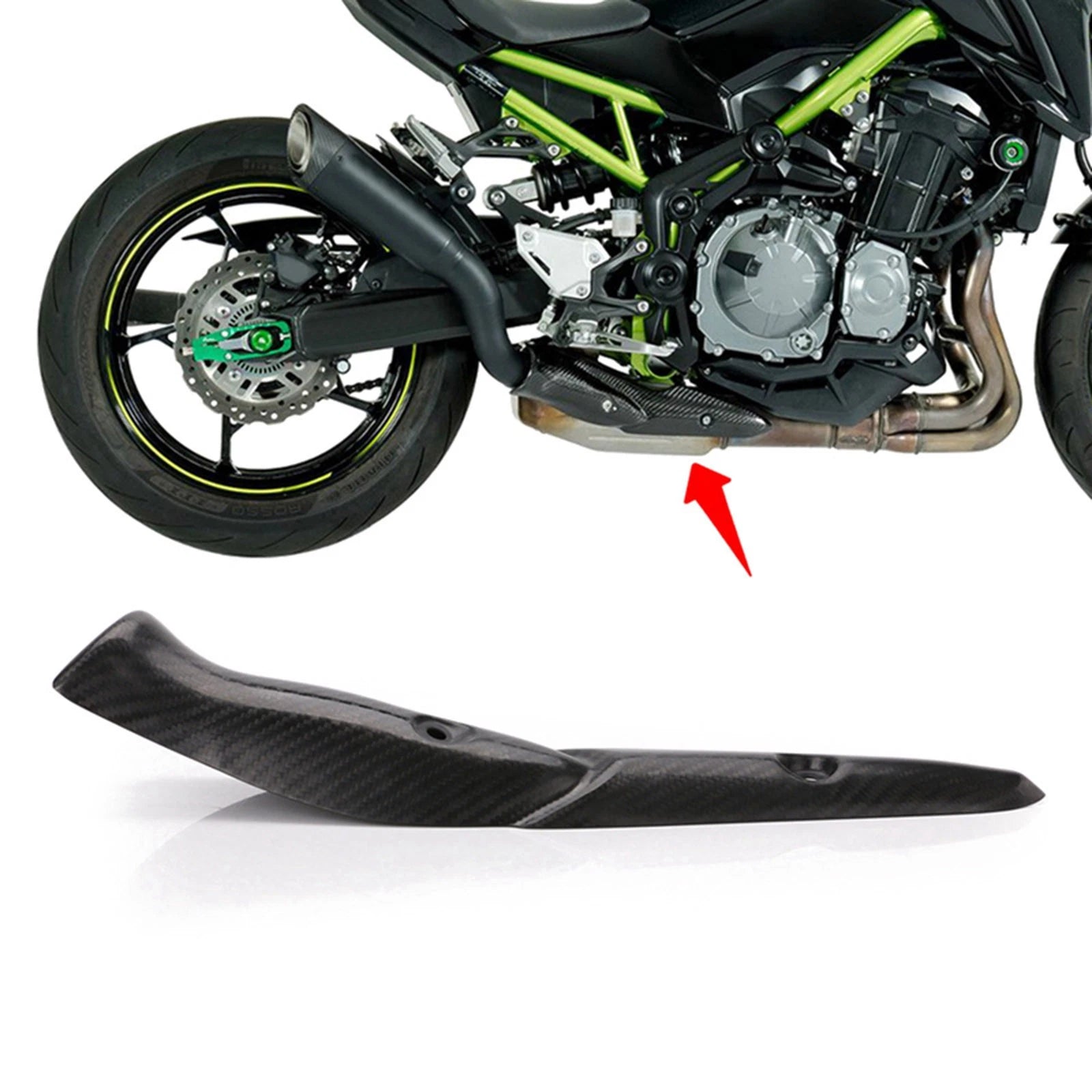 Pipe Heat Shield Cover for Kawasaki Z900 (2017–2019)