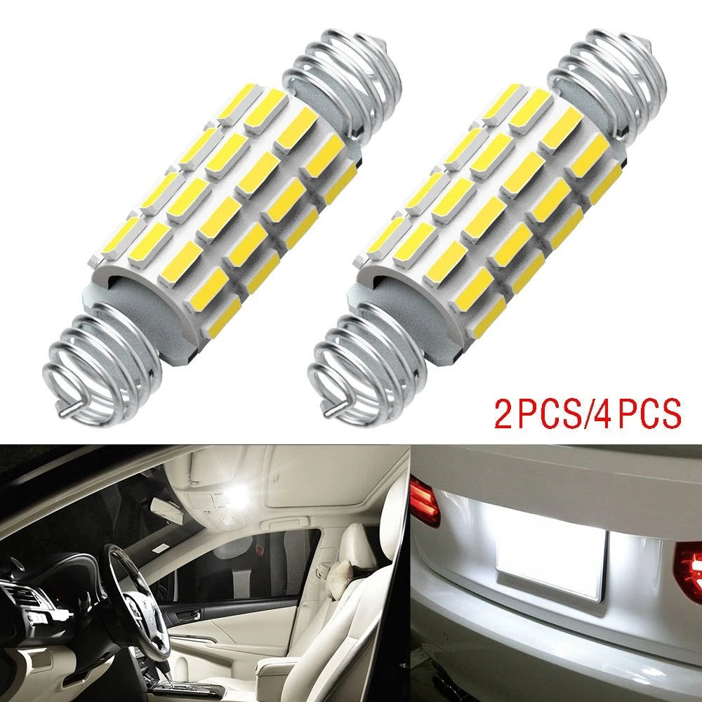 2X 12V 39mm 42mm Festoon Interior Plate Light C5W 24 SMD Bulbs for HGV Truck