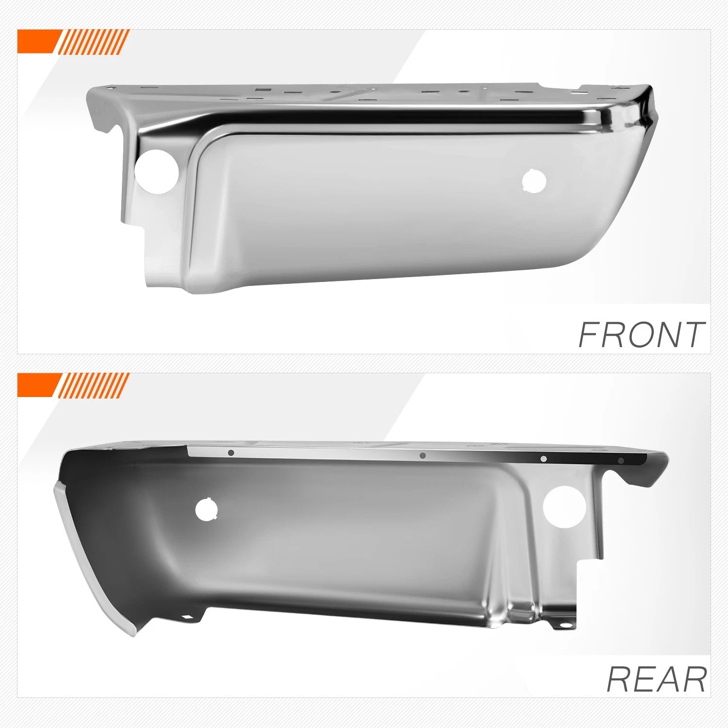 Chrome Rear Right Bumper End for Ford F250-F450 SD (2008–2016) w/Park Sensor Cutouts