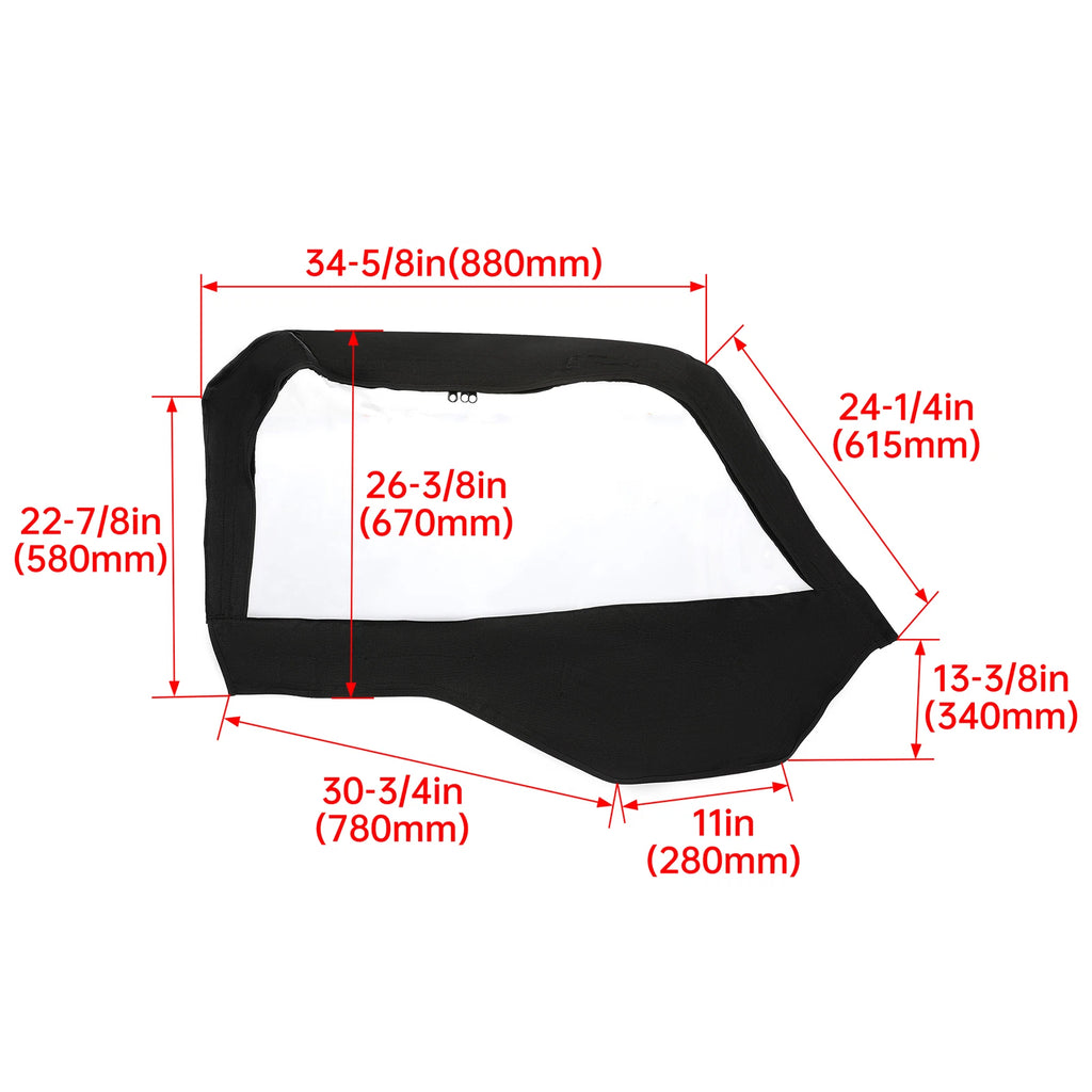Soft Doors Window Sailcloth Vinyl for Polaris General 1000 EPS/Premium EPS (2016–2022)