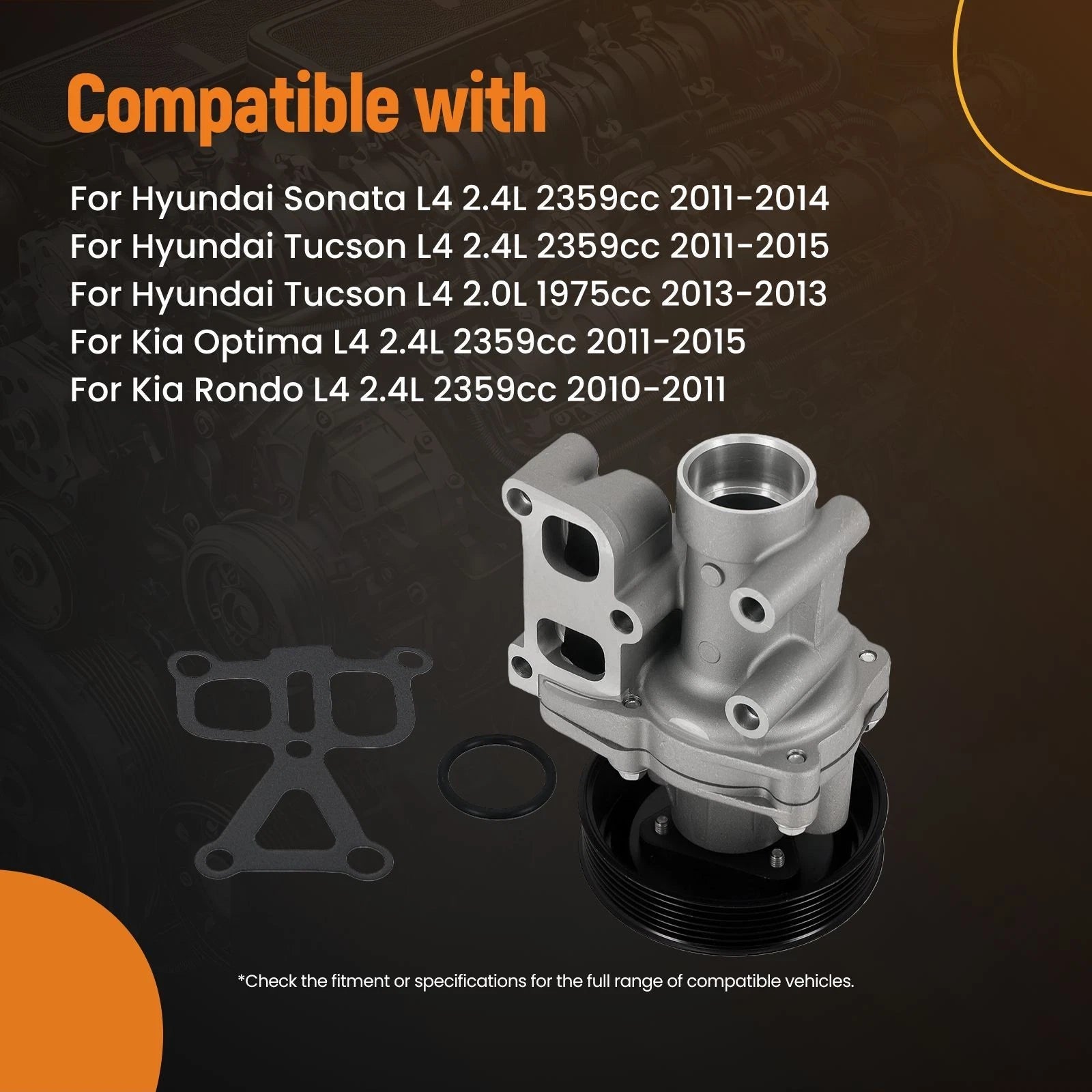 Cooling Water Pump for Kia Sportage 2.4L (2011–2015)