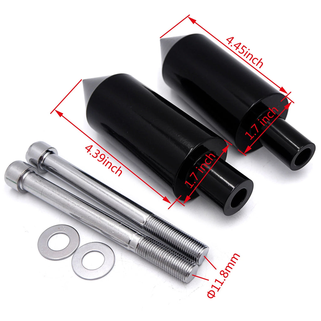 Extended Aluminum Spike Frame Sliders Black for Honda CBR600RR (2003–2006)