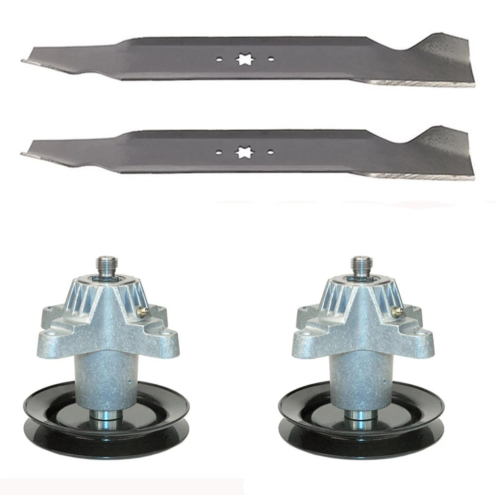 Replacement Spindle Assemblies w/ Pulleys & Blade Kit for MTD