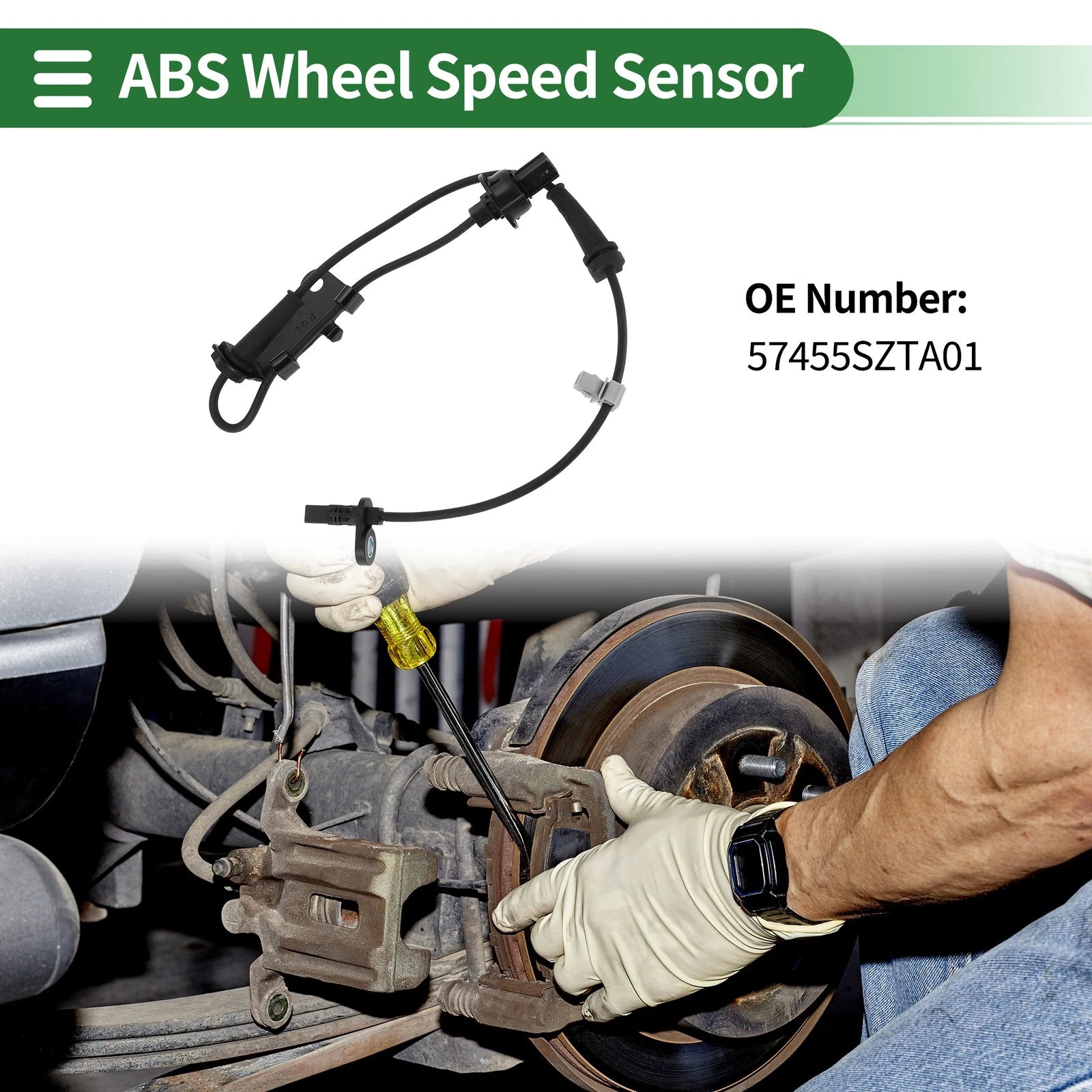 ABS Wheel Speed Sensor No. 57455SZTA01 for Honda CR-Z (2016) Front Left