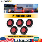5pcs 2" Round 9LED Trailer Side Marker Lights for Truck