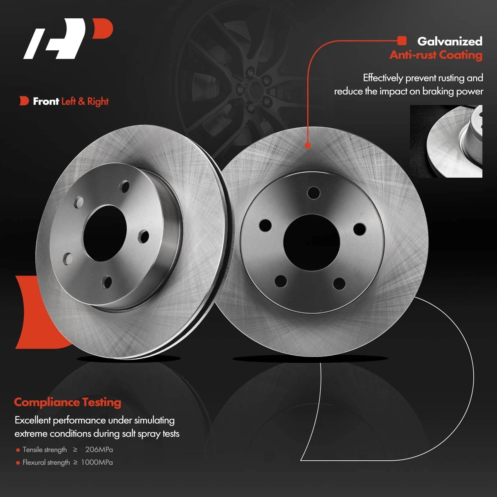 Front Disc Brake Rotors & Ceramic Pads for Jeep Grand Cherokee (1999–2002)