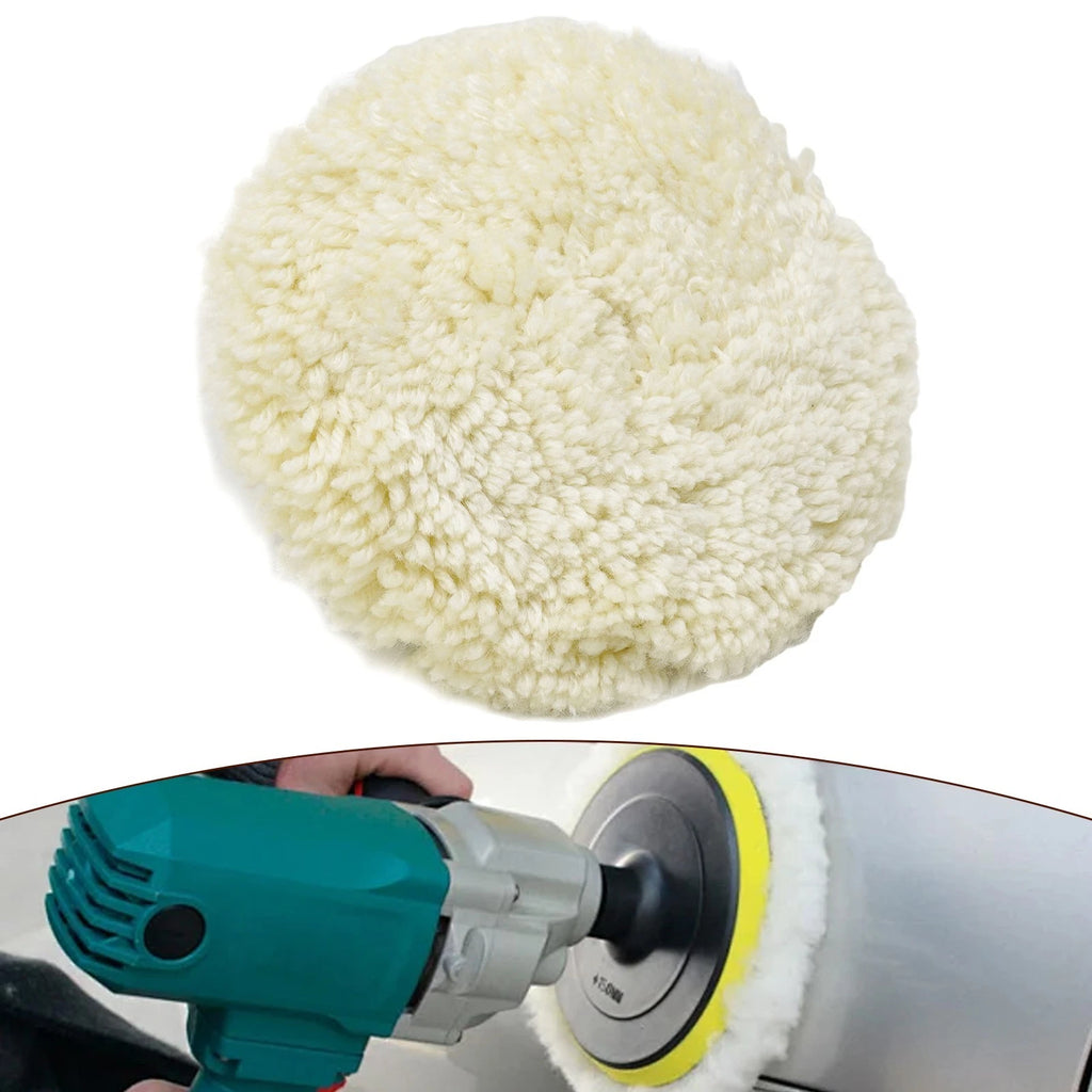 Wool Polishing Pads Set of 4 for Car Polishing (5/6/7 Inch)