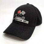 Black Flexfit Hat Cap with Chevy Corvette C2 Logo for Chevrolet (1963–1967)